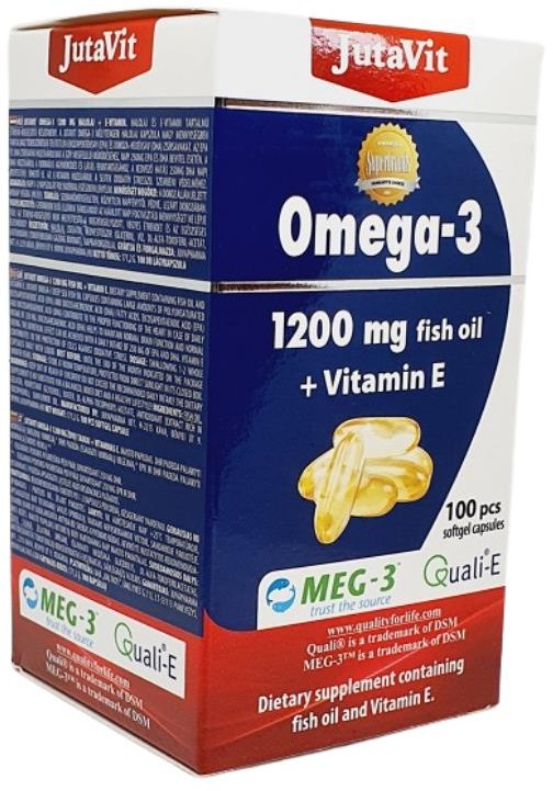 Omega-3-Fischöl + Vitamin E 100 Kapseln x 1200 mg (an 1 Tag)